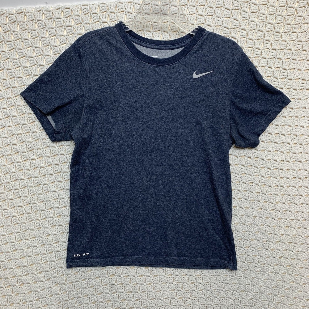 Nike Shirt Men's Size S Nike Tee Navy Blue Short Sleeve‎ Crew Neck Dri-Fit